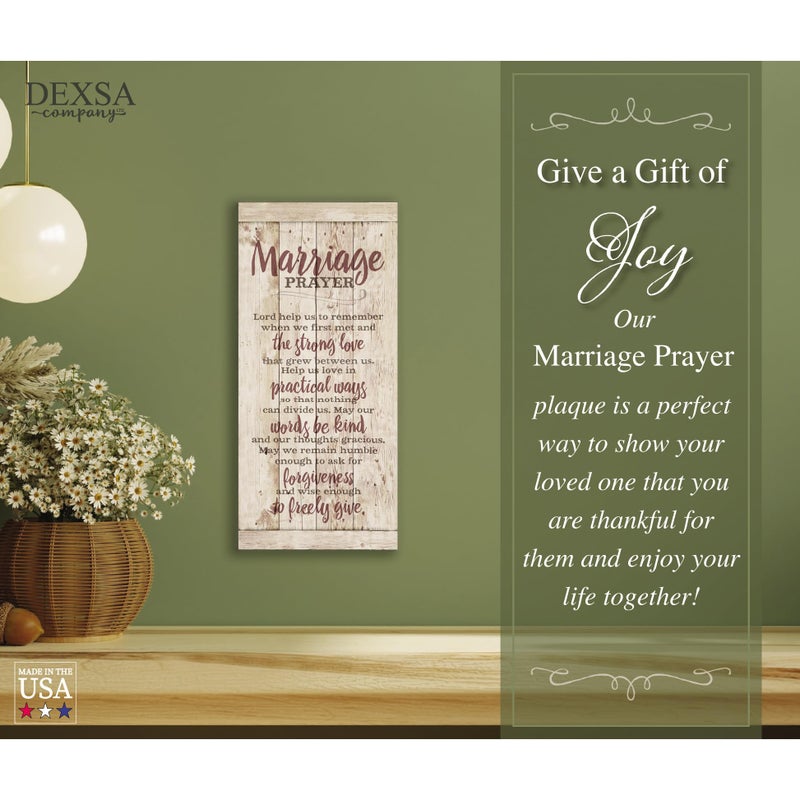 DEXSA Marriage Prayer Wood Plaque - Made in the USA - 5.5x12 - Classy Frame Wall Hanging Decoration | Lord, Help us to Remember When we First met | Christian Family Religious Home Decor Saying - Image 3